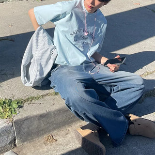 Balloon denim pants