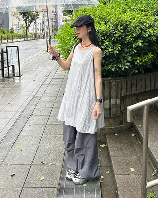 Bust-gathered mini dress