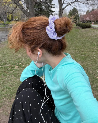 Gingham check scrunchie