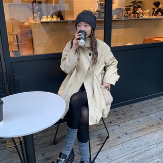 Voluminous flared short trench coat