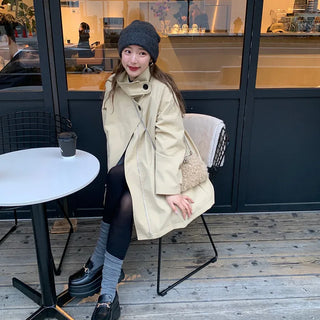 Voluminous flared short trench coat