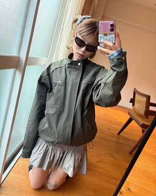 Zip-fly nylon jacket