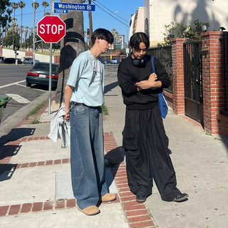 Balloon denim pants