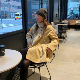 Voluminous flared short trench coat