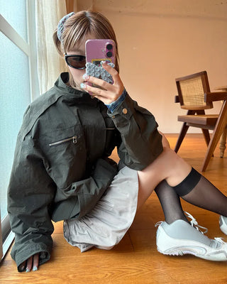 Zip-fly nylon jacket