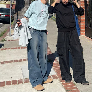 Balloon denim pants