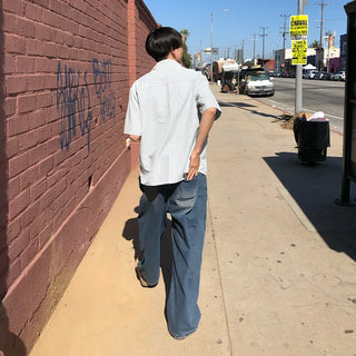 Balloon denim pants