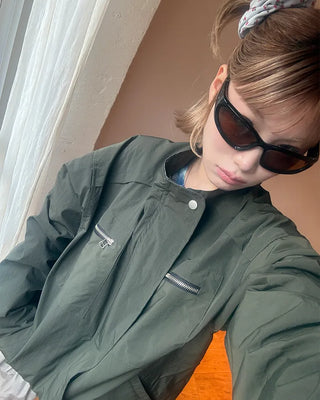 Zip-fly nylon jacket