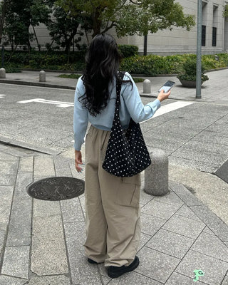 (Unisex) Elastic Waist Cotton Cargo Pants