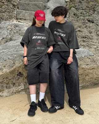 (Unisex) USA Pigment Loose Half T-Shirt