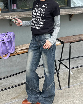Border Center Metal Tag Long T-Shirt