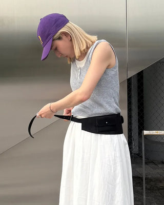 Double pocket belt waist pouch