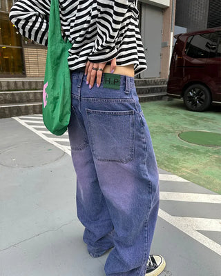 (ORIGINAL) Loose-fit denim pants (purple)