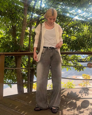 Wrinkle Sheer Loose Long Shirt