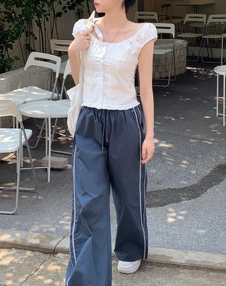 Pleated shirred blouse