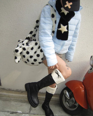 Dot Big Ribbon Boa Bag