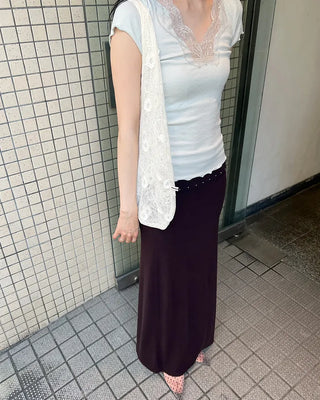 Studded Slim Maxi Skirt