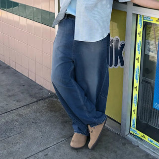 Balloon denim pants