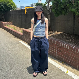 Two-tone striped sleeveless top