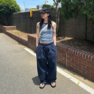 Two-tone striped sleeveless top
