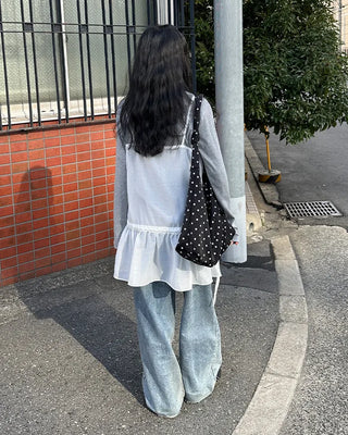 See-through camisole shirred dress