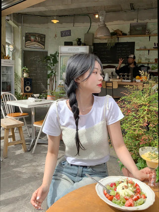 Cropped layered bustier (4 colors)
