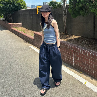 (Unisex) Casual Cotton Elastic Waist Pants