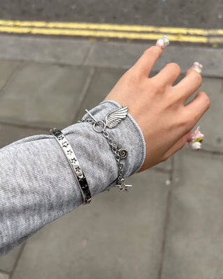 Star Silver Bangle Bracelet