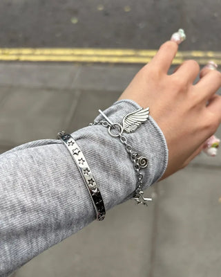 Wing Star Charm Chain Bracelet