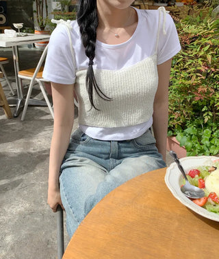 Cropped layered bustier (4 colors)