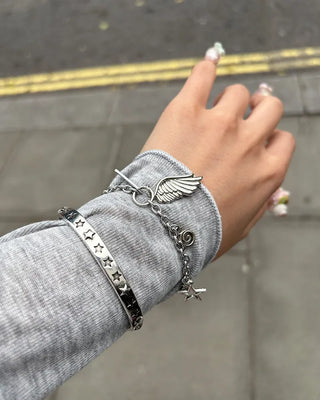 Wing Star Charm Chain Bracelet
