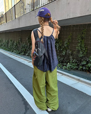 (Unisex) Knee-tuck Easy Nylon Pants
