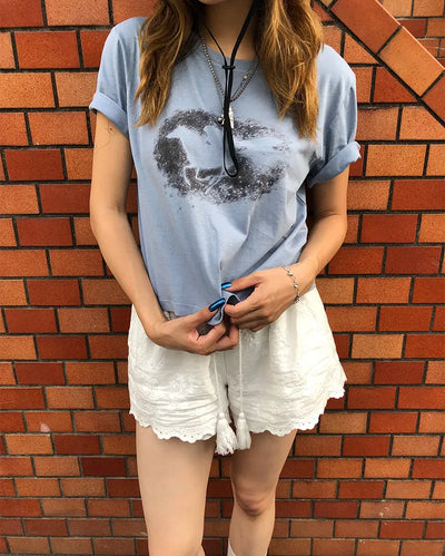 Horse & King Shadow Cropped Half T-Shirt