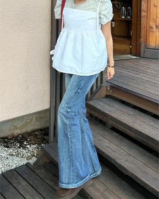 Back shoelace peplum camisole