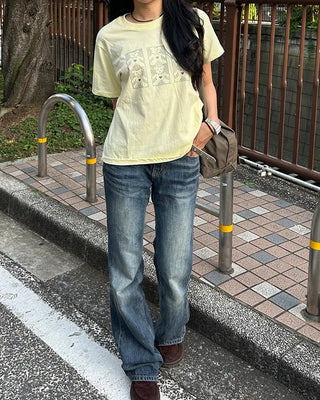 Block Lame Bear Half T-Shirt