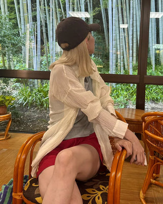 Wrinkle Sheer Loose Long Shirt