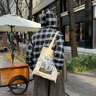 (Unisex) String Check Zip-Up Hoodie