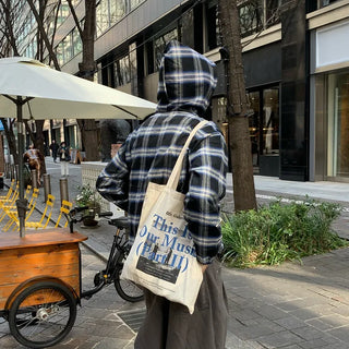 (Unisex) String Check Zip-Up Hoodie