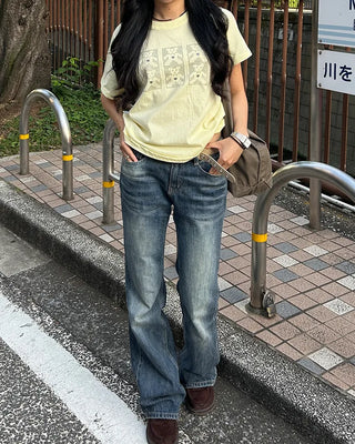Block Lame Bear Half T-Shirt