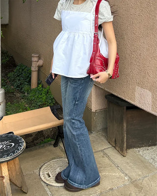 Back shoelace peplum camisole