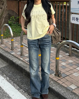 Block Lame Bear Half T-Shirt