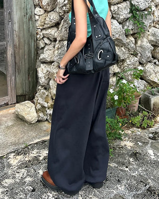 Round neck semi-cropped ribbed tank top