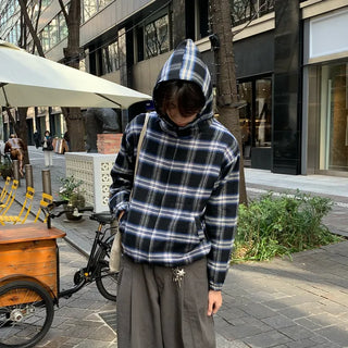 (Unisex) String Check Zip-Up Hoodie