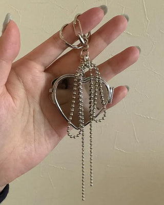 Quadruple Heart Mirror Keyring