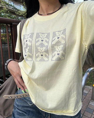 Block Lame Bear Half T-Shirt