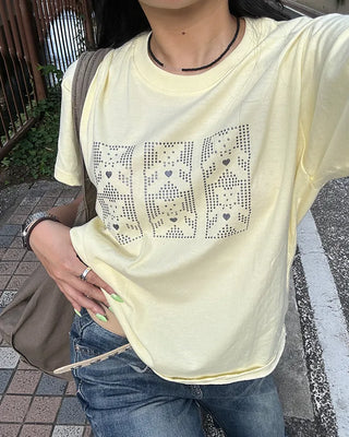 Block Lame Bear Half T-Shirt