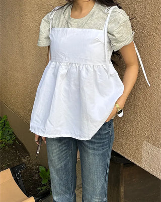 Back shoelace peplum camisole