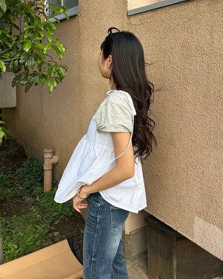 Back shoelace peplum camisole