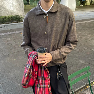 Colored zip-up cardigan