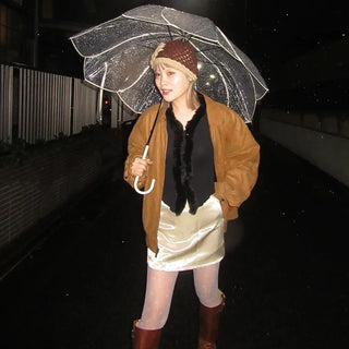 Satin mini skirt